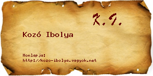 Kozó Ibolya névjegykártya